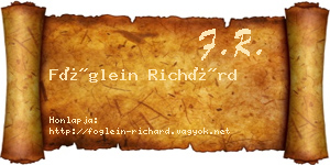 Föglein Richárd névjegykártya